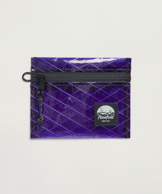 [Flowfold フローフォールド] リサイクル セイルクロス ボイジャー ジッパーポーチ S ❘ RECYCLED SAILCLOTH VOYAGER ZIPPER POUCH SMALL [PURPLE SAILCLOTH]