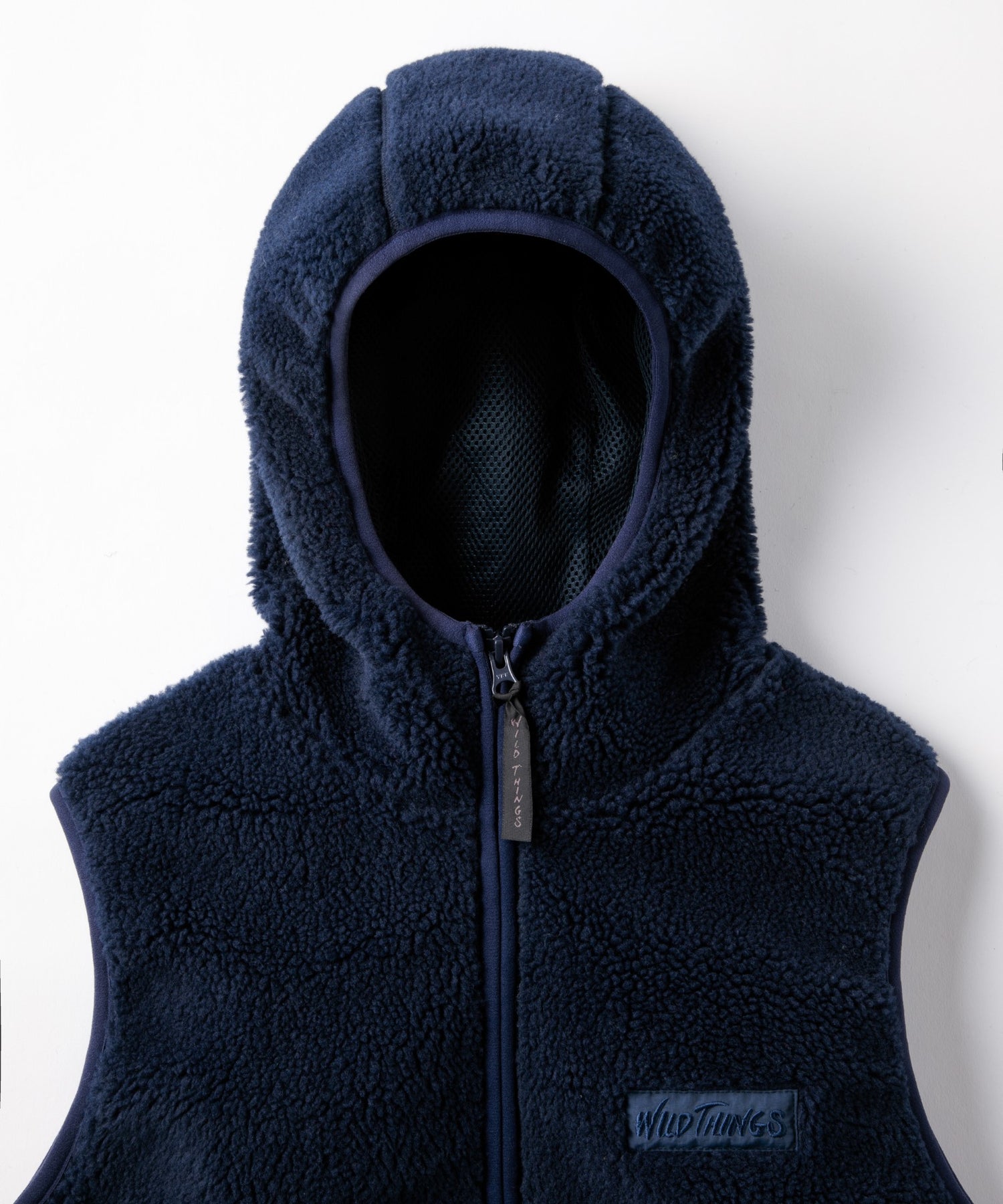 [WILD THINGS ワイルドシングス] フラフィーボアフーデッドベスト│FLUFFY BOA HOODED VEST