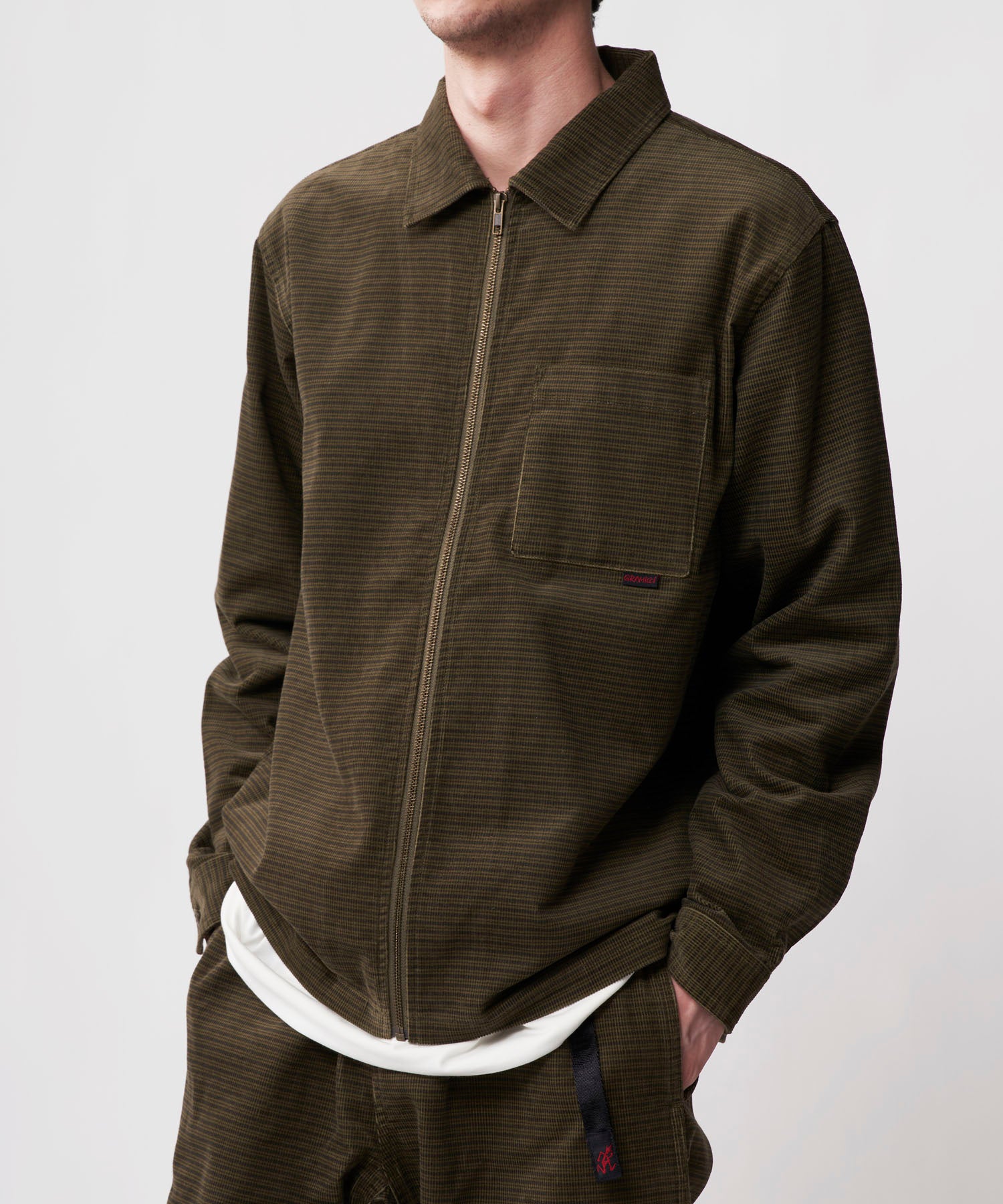 [GRAMICCI グラミチ] GRID CORD ZIP SHIRT | グリッドコードジップシャツ