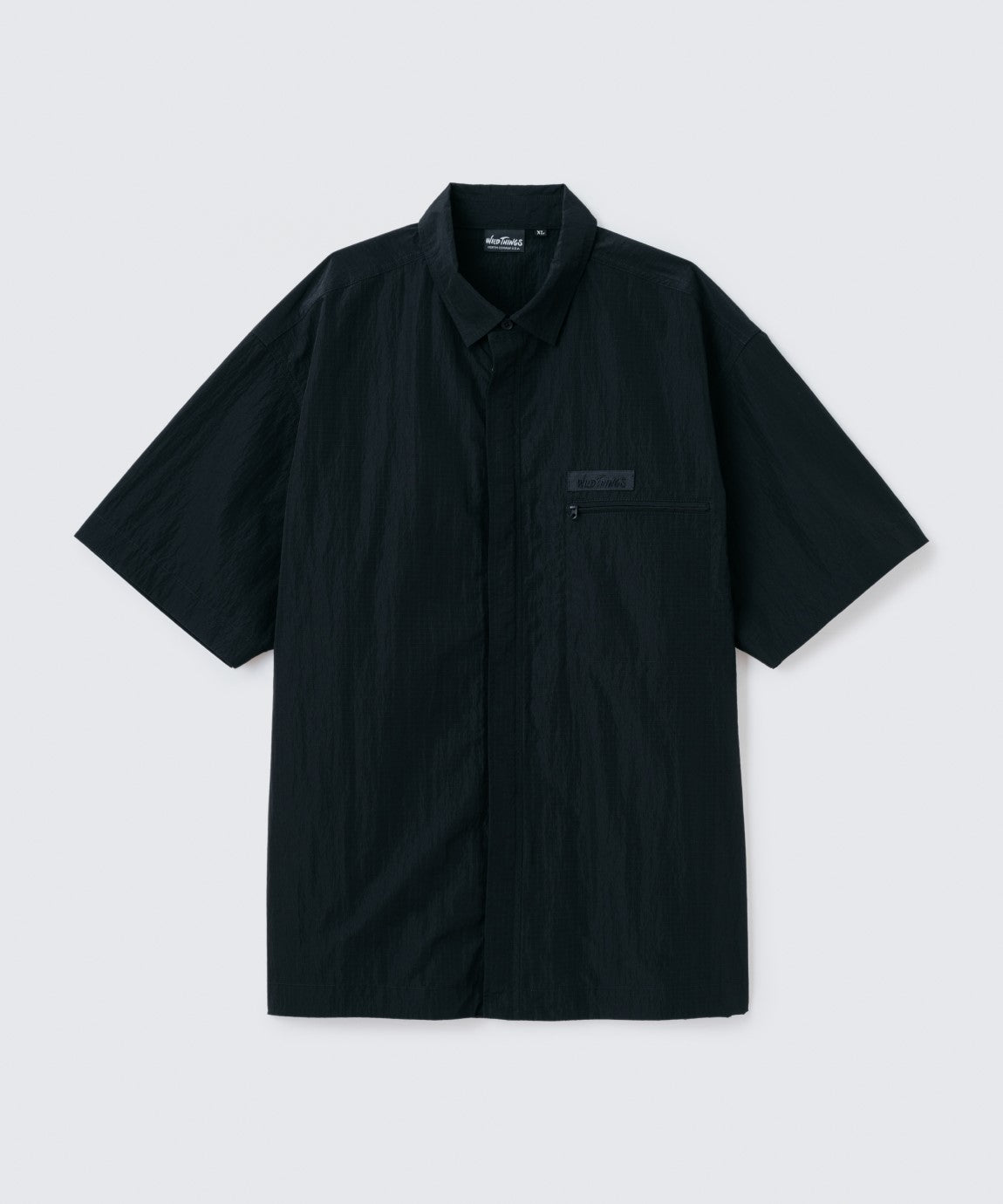 グレイン リップ ジップ シャツ│GRAIN RIP S/S ZIP SHIRT＜BLACK＞